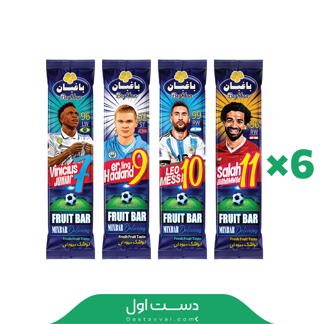 لواشک استیکی فوتبالی-6 بسته در کارتن