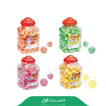 آبنبات چوبی توپی خط دار رنگی آرسوی