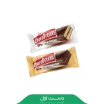 کیک شوکودریمز شکلاتی و وانیلی درنا با کرم کاکائو و روکش شکلات