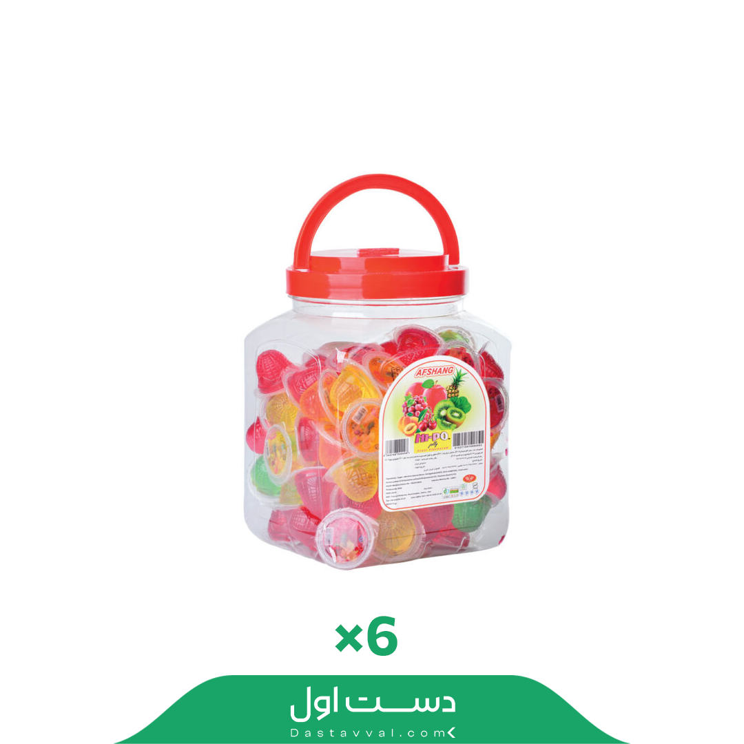 ژله 100 عددی دربدار افشنگ کارتن 6 تایی