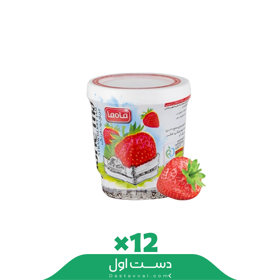 مربای توت فرنگی لیوانی ماه ما کارتن 12تایی
