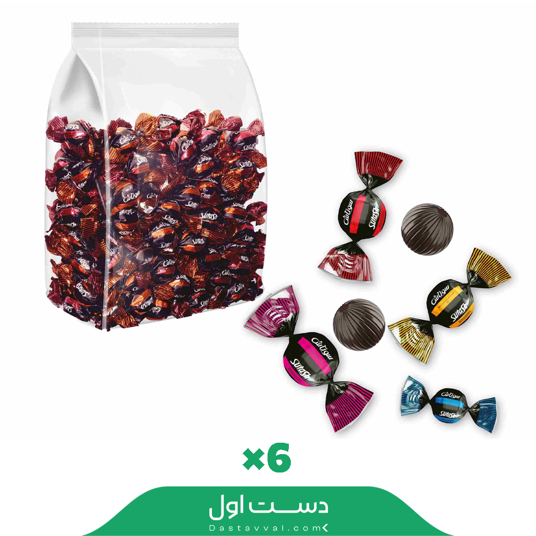 شکلات توپی دوسرپیچ مغزدار سوتاش کارتن 6تایی